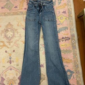 American Eagle Outfitters Flare Blue Jeans
